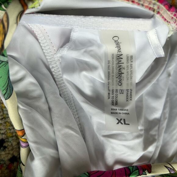 Catherine Malandrino One Piece Plunge Swimsuit with Strappy Back XL - Picture 9 of 9